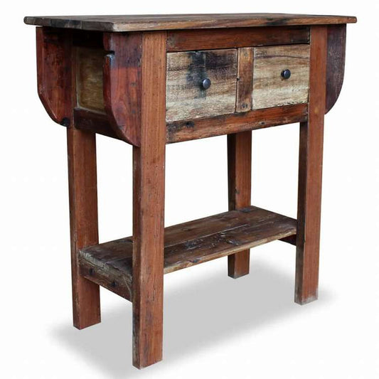 vidaXL コンソールテーブル 混合再生木材 80x35x80cm家具 テーブル アクセントテーブル エンドテーブル(代引不可)