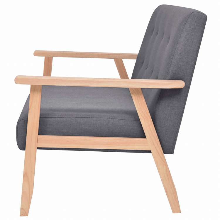 vidaXL 2人掛けソファ 布製 ダークグレー家具 ソファ(代引不可)