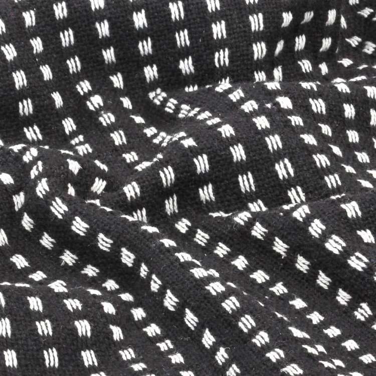 vidaXL スローケット コットン製 スクエア 125x150cm ブラックホーム&ガーデン リネン&ベッド ベッド ブランケット(代引不可)