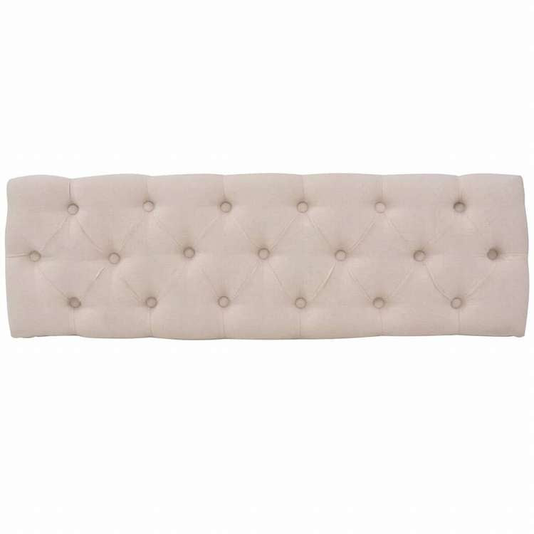 vidaXL ベンチ リネン&無垢材 110x38x48cm クリームホワイト家具 ベンチ 倉庫・通路用ベンチ(代引不可)
