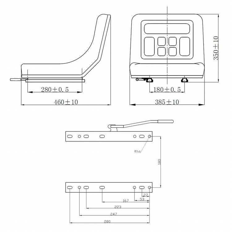 vidaXL ユニバーサル トラクターシート 黒ホーム&ガーデン 芝&ガーデン 屋外用電源機器アクセサリ トラクター部品・アクセサリ(代引不可)