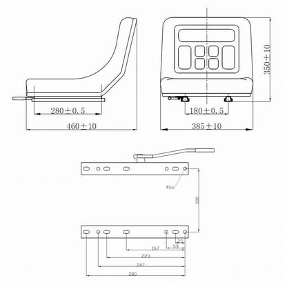 vidaXL ユニバーサル トラクターシート 黒ホーム&ガーデン 芝&ガーデン 屋外用電源機器アクセサリ トラクター部品・アクセサリ(代引不可)