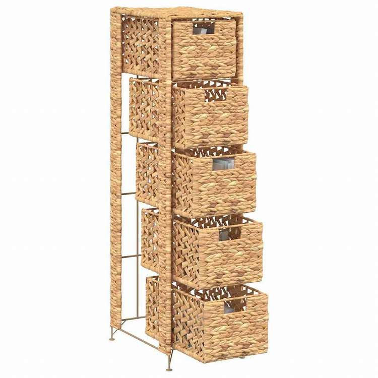 vidaXL 収納ユニット バスケット5点付き 25.5x37x100cm ホテイアオイ家具 キャビネット&収納 収納キャビネット・ロッカー(代引不可)