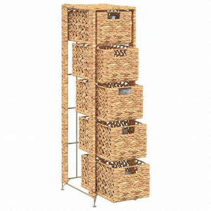 vidaXL 収納ユニット バスケット5点付き 25.5x37x100cm ホテイアオイ家具 キャビネット&収納 収納キャビネット・ロッカー(代引不可)
