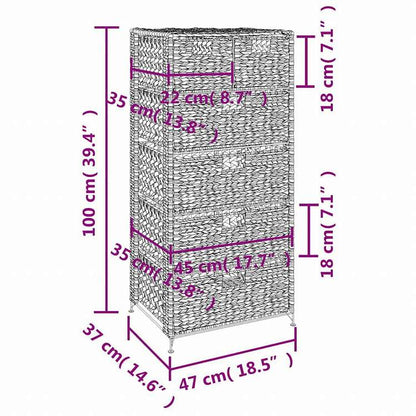 vidaXL 収納ユニット バスケット6点付き 47×37×100 cm ホテイアオイ家具 キャビネット&収納 収納キャビネット・ロッカー(代引不可)