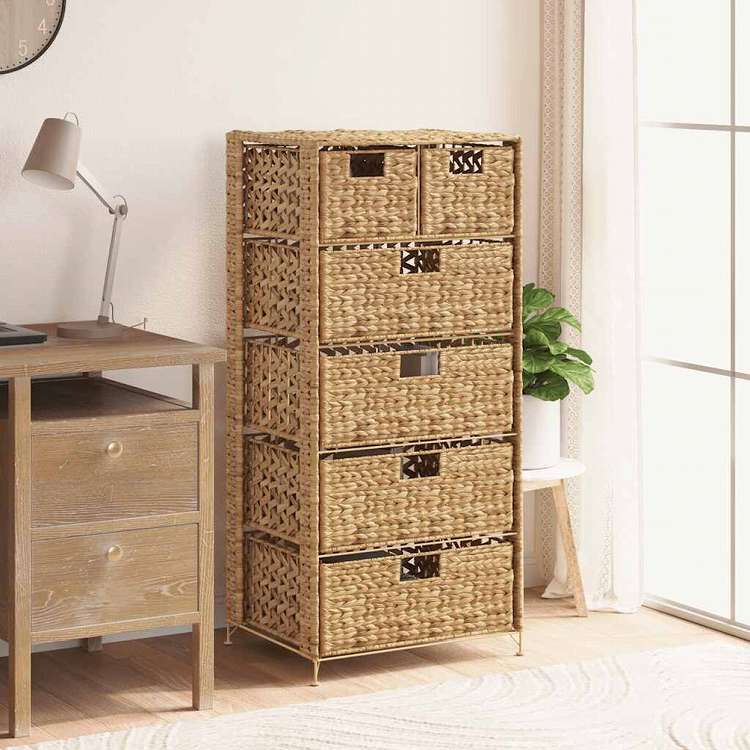 vidaXL 収納ユニット バスケット6点付き 47×37×100 cm ホテイアオイ家具 キャビネット&収納 収納キャビネット・ロッカー(代引不可)