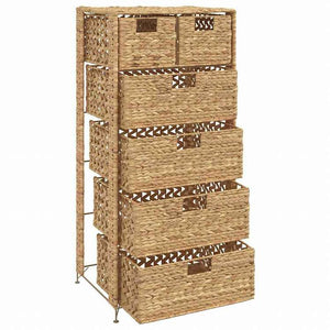 vidaXL 収納ユニット バスケット6点付き 47×37×100 cm ホテイアオイ家具 キャビネット&収納 収納キャビネット・ロッカー(代引不可)