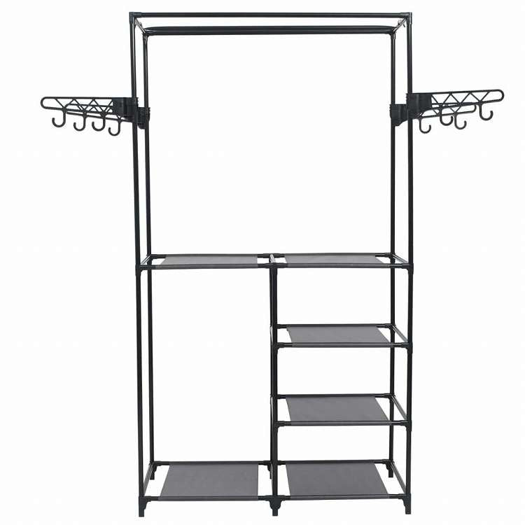 vidaXL 洋服ラック スチール&不織布 87x44x158cm ブラックホーム&ガーデン 家事用品 収納&オーガナイザー 衣類・ワードローブ収納 クローゼット整理収納・衣服ラック(代引不可)