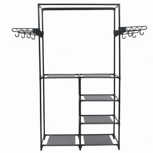 vidaXL 洋服ラック スチール&不織布 87x44x158cm ブラックホーム&ガーデン 家事用品 収納&オーガナイザー 衣類・ワードローブ収納 クローゼット整理収納・衣服ラック(代引不可)