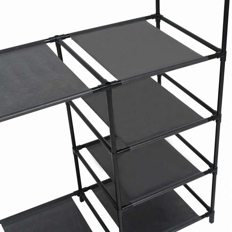 vidaXL 洋服ラック スチール&不織布 87x44x158cm ブラックホーム&ガーデン 家事用品 収納&オーガナイザー 衣類・ワードローブ収納 クローゼット整理収納・衣服ラック(代引不可)