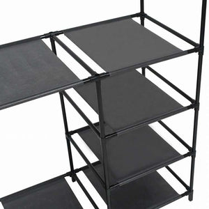 vidaXL 洋服ラック スチール&不織布 87x44x158cm ブラックホーム&ガーデン 家事用品 収納&オーガナイザー 衣類・ワードローブ収納 クローゼット整理収納・衣服ラック(代引不可)