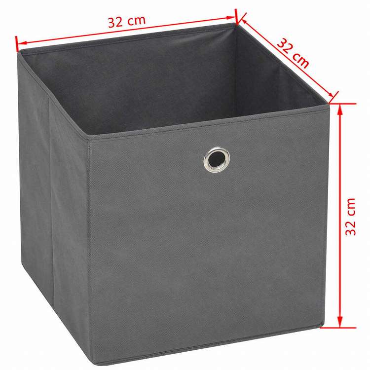 vidaXL 収納ボックス 10点 不織布 32x32x32cm グレーホーム&ガーデン 家事用品 収納&オーガナイザー 家庭用品収納ボックス(代引不可)