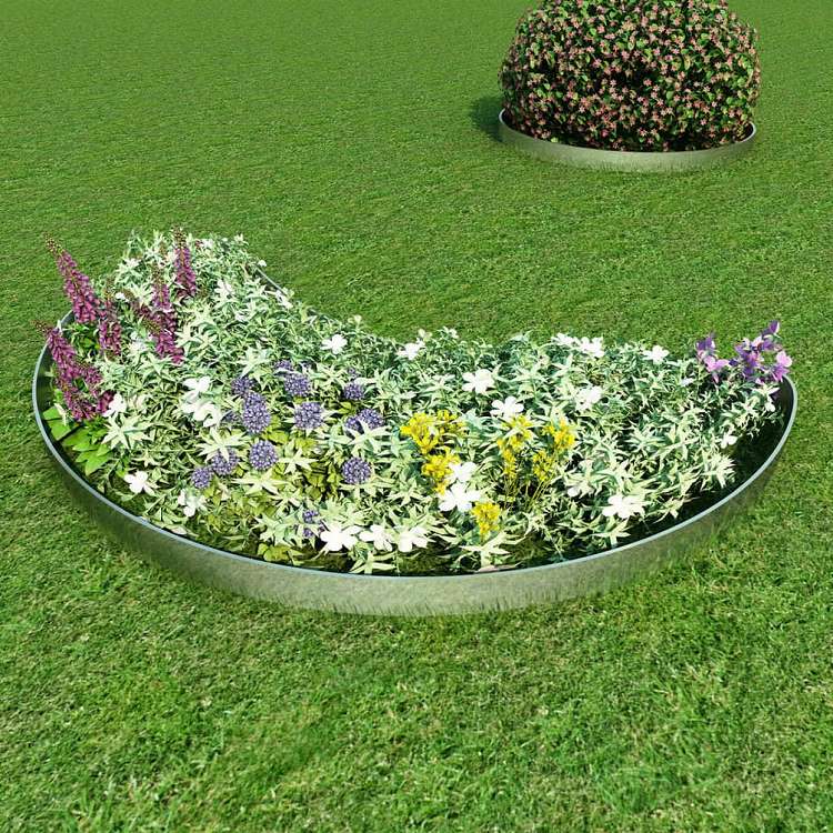 vidaXL 芝生フェンス 10点セット 亜鉛メッキ鋼製 100x20cmハードウェア フェンス&バリア 庭小道・縁(代引不可)