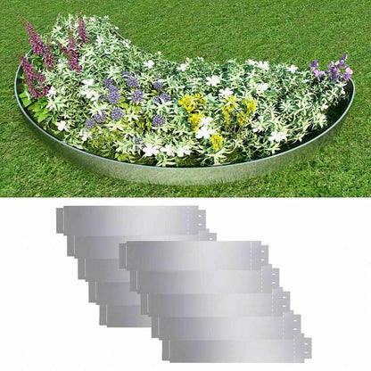 vidaXL 芝生フェンス 10点セット 亜鉛メッキ鋼製 100x20cmハードウェア フェンス&バリア 庭小道・縁(代引不可)