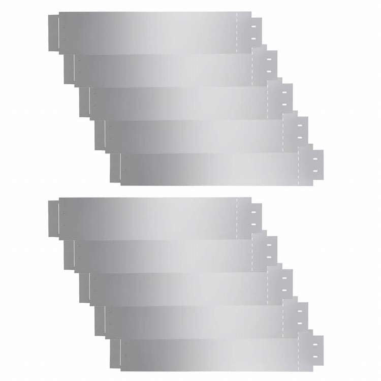 vidaXL 芝生フェンス 10点セット 亜鉛メッキ鋼製 100x20cmハードウェア フェンス&バリア 庭小道・縁(代引不可)