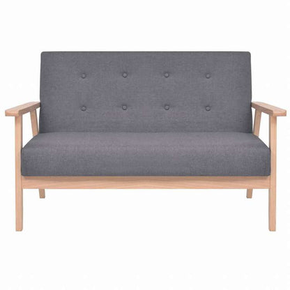 vidaXL ソファ2点セット 布製 ダークグレー (244651+244652)家具 ソファ(代引不可)