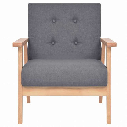 vidaXL ソファ2点セット 布製 ダークグレー (244651+244652)家具 ソファ(代引不可)