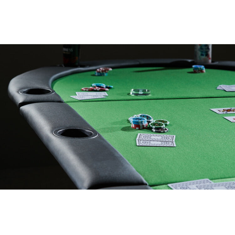 vidaXL 9人用折りたたみポーカーテーブル 3つ折り 楕円型 グリーン家具 テーブル ポーカー・ゲーム用テーブル(代引不可)