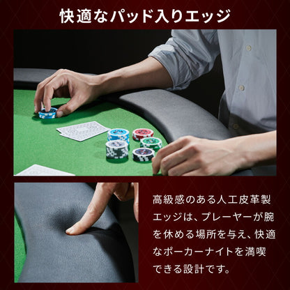 vidaXL 9人用折りたたみポーカーテーブル 3つ折り 楕円型 グリーン家具 テーブル ポーカー・ゲーム用テーブル(代引不可)