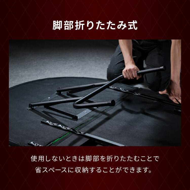 vidaXL 9人用折りたたみポーカーテーブル 3つ折り 楕円型 グリーン家具 テーブル ポーカー・ゲーム用テーブル(代引不可)