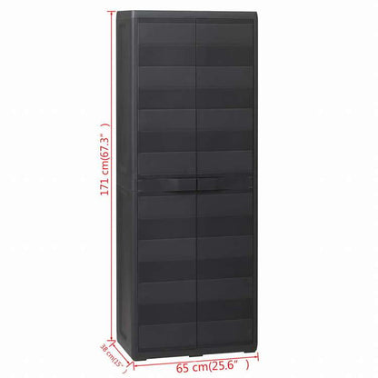 vidaXL ガーデン ストレージキャビネット 3段棚 黒色家具 キャビネット&収納 収納キャビネット・ロッカー(代引不可)