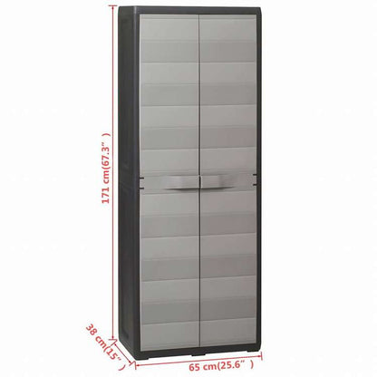 vidaXL ガーデン ストレージキャビネット 3段棚 黒色&灰色家具 キャビネット&収納 収納キャビネット・ロッカー(代引不可)