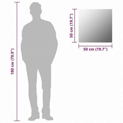 vidaXL ウォールミラー 50x50cm スクエア ガラス製ホーム&ガーデン デコレーション 鏡(代引不可)