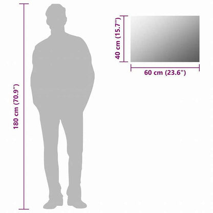 vidaXL ウォールミラー 60x40cm 長方形 ガラス製ホーム&ガーデン デコレーション 鏡(代引不可)