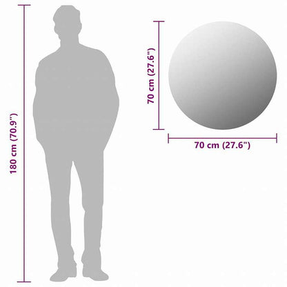 vidaXL ウォールミラー 70cm 丸型 ガラス製ホーム&ガーデン デコレーション 鏡(代引不可)