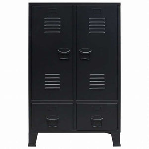 vidaXL 洋服ダンス 金属製 インダストリアル調 67x35x107cm ブラック家具 キャビネット&収納 戸棚・ワードローブ(代引不可)
