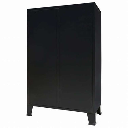 vidaXL 洋服ダンス 金属製 インダストリアル調 67x35x107cm ブラック家具 キャビネット&収納 戸棚・ワードローブ(代引不可)