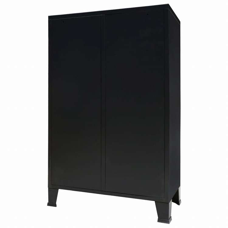 vidaXL 洋服ダンス 金属製 インダストリアル調 67x35x107cm ブラック家具 キャビネット&収納 戸棚・ワードローブ(代引不可)