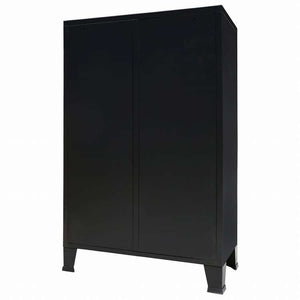 vidaXL 洋服ダンス 金属製 インダストリアル調 67x35x107cm ブラック家具 キャビネット&収納 戸棚・ワードローブ(代引不可)