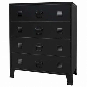 vidaXL 引き出しキャビネット 金属製 インダストリアル調 78x40x93cm ブラック家具 キャビネット&収納 ドレッサー(代引不可)