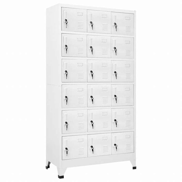 vidaXL ロッカーキャビネット 収納コンパートメント18点 金属製 90x40x180cm家具 キャビネット&収納 収納キャビネット・ロッカー(代引不可)
