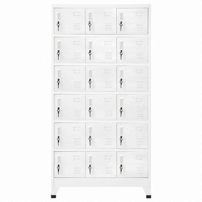 vidaXL ロッカーキャビネット 収納コンパートメント18点 金属製 90x40x180cm家具 キャビネット&収納 収納キャビネット・ロッカー(代引不可)