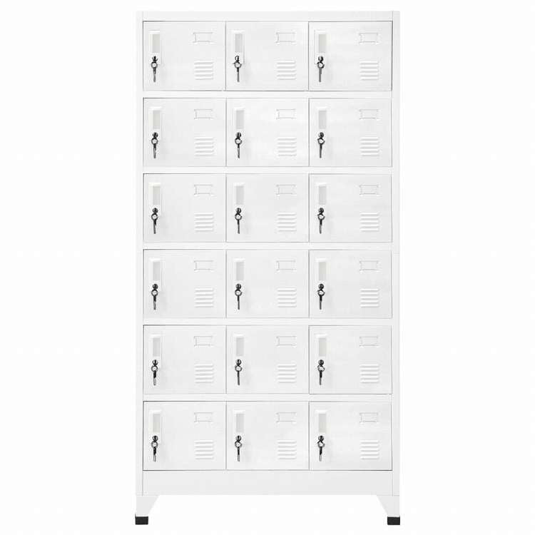 vidaXL ロッカーキャビネット 収納コンパートメント18点 金属製 90x40x180cm家具 キャビネット&収納 収納キャビネット・ロッカー(代引不可)