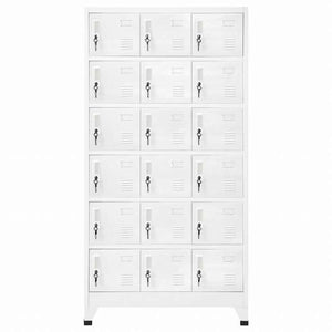 vidaXL ロッカーキャビネット 収納コンパートメント18点 金属製 90x40x180cm家具 キャビネット&収納 収納キャビネット・ロッカー(代引不可)
