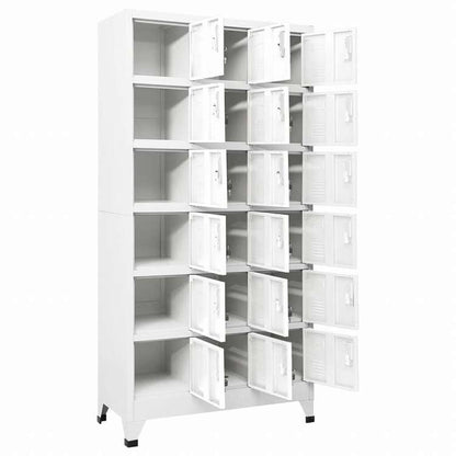 vidaXL ロッカーキャビネット 収納コンパートメント18点 金属製 90x40x180cm家具 キャビネット&収納 収納キャビネット・ロッカー(代引不可)