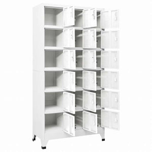 vidaXL ロッカーキャビネット 収納コンパートメント18点 金属製 90x40x180cm家具 キャビネット&収納 収納キャビネット・ロッカー(代引不可)