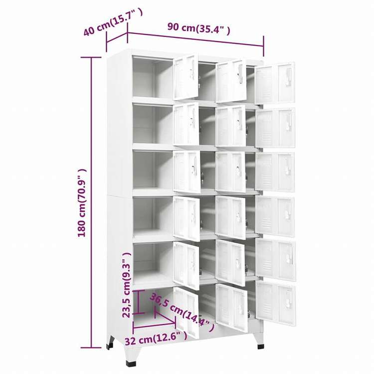 vidaXL ロッカーキャビネット 収納コンパートメント18点 金属製 90x40x180cm家具 キャビネット&収納 収納キャビネット・ロッカー(代引不可)
