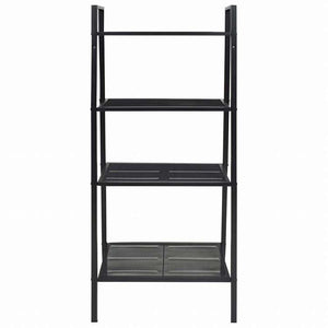 vidaXL 本棚 シェルフユニット 4段 金属製 ブラック家具 棚 本棚・オープンラック(代引不可)