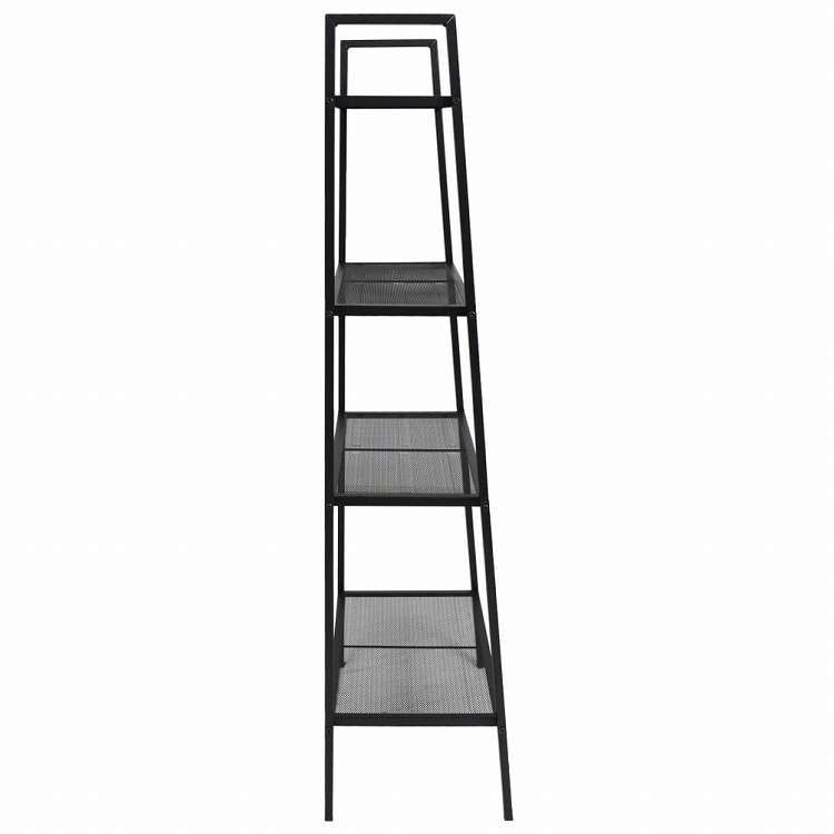vidaXL 本棚 シェルフユニット 4段 金属製 ブラック家具 棚 本棚・オープンラック(代引不可)