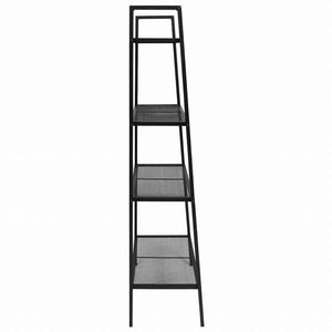 vidaXL 本棚 シェルフユニット 4段 金属製 ブラック家具 棚 本棚・オープンラック(代引不可)