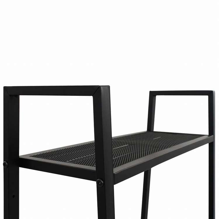 vidaXL 本棚 シェルフユニット 4段 金属製 ブラック家具 棚 本棚・オープンラック(代引不可)