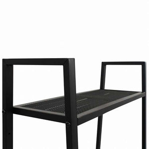 vidaXL 本棚 シェルフユニット 4段 金属製 ブラック家具 棚 本棚・オープンラック(代引不可)