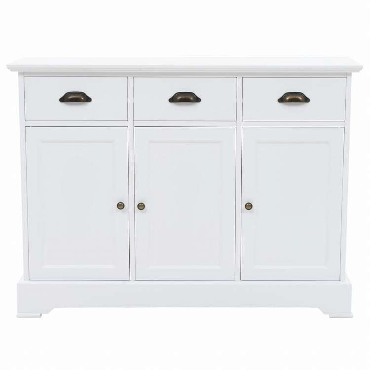 vidaXL サイドボード 扉3枚 MDF&パインウッド製 105x35x77.5cm家具 キャビネット&収納 サイドボード(代引不可)