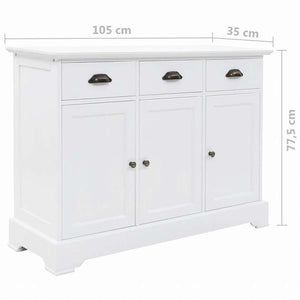 vidaXL サイドボード 扉3枚 MDF&パインウッド製 105x35x77.5cm家具 キャビネット&収納 サイドボード(代引不可)
