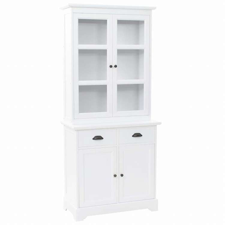 vidaXL ウェルシュドレッサー 扉4枚 MDF&パインウッド製 80x40x180cm家具 キャビネット&収納 収納キャビネット・ロッカー(代引不可)