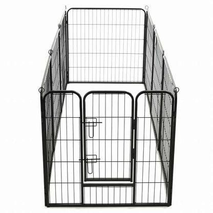 vidaXL 犬用プレイサークル パネル8枚 スチール製 80×80cm ブラック動物&ペット用品 ペット用品 犬用品 犬小屋・ドッグラン(代引不可)